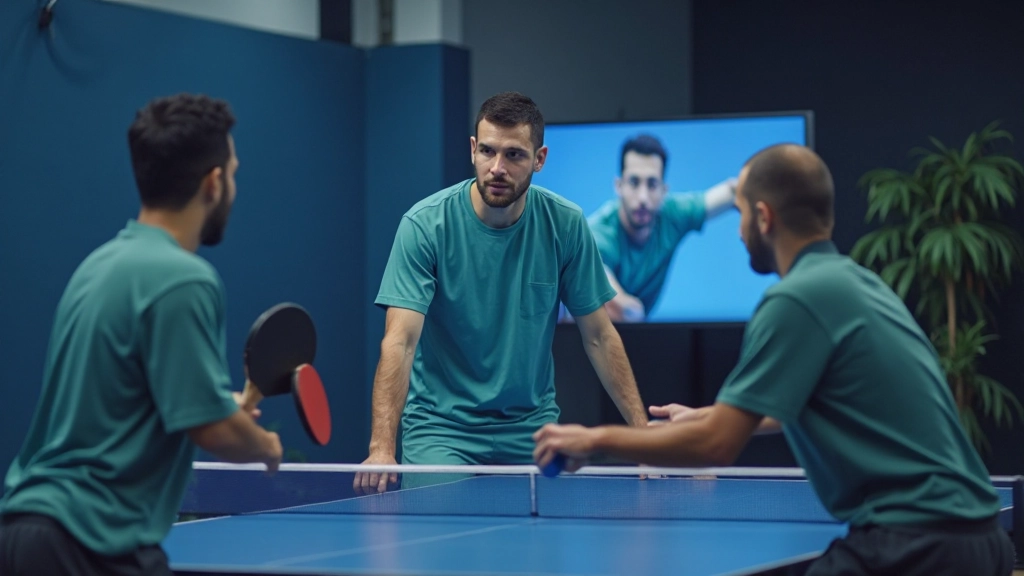 مدرب يوضح حركة مضرب قصيرة للفولي