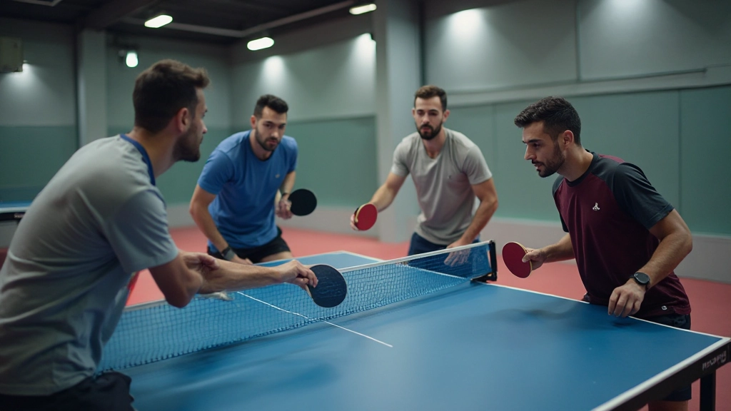 أربعة لاعبين في تمرين إنهاء عند الشبكة
